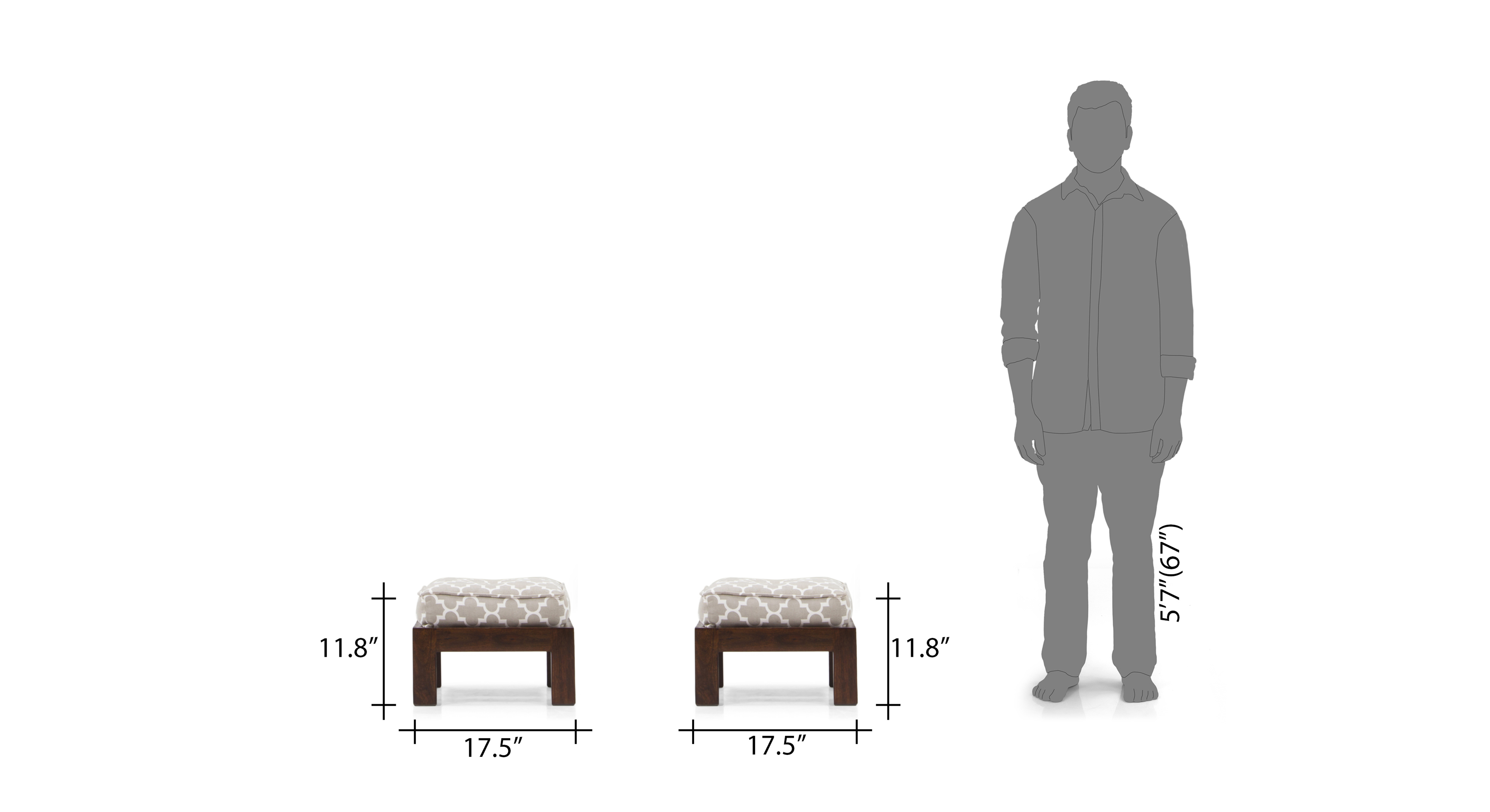 Caffino Coffee Table Set(Walnut&Morocco Lattice Beige)
